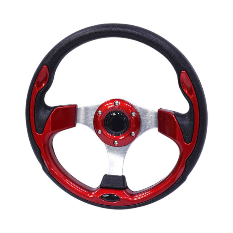 NR Racing Sport Steering Wheel - Black with Metallic Red Finish - 320mm