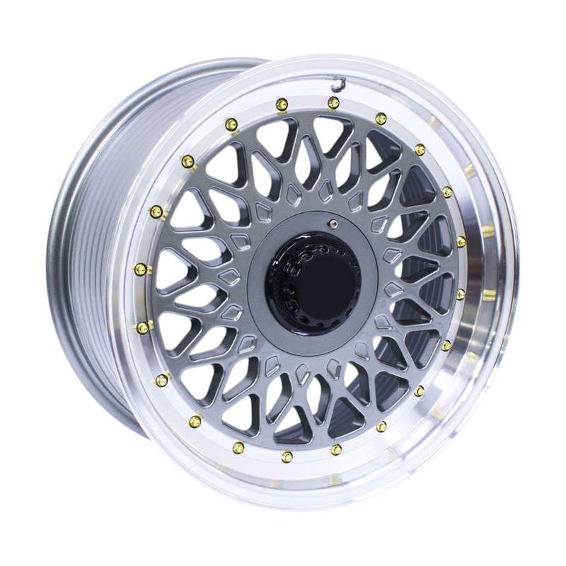 17" Cayman 4/100 &amp; 4/108 Gunmetal Machine Lip with Gold Rivets Alloy Wheels