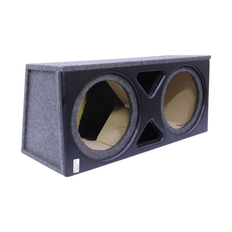 12" Double Subwoofer Enclosure with Vinyl Face &amp; Triangle Port (black)