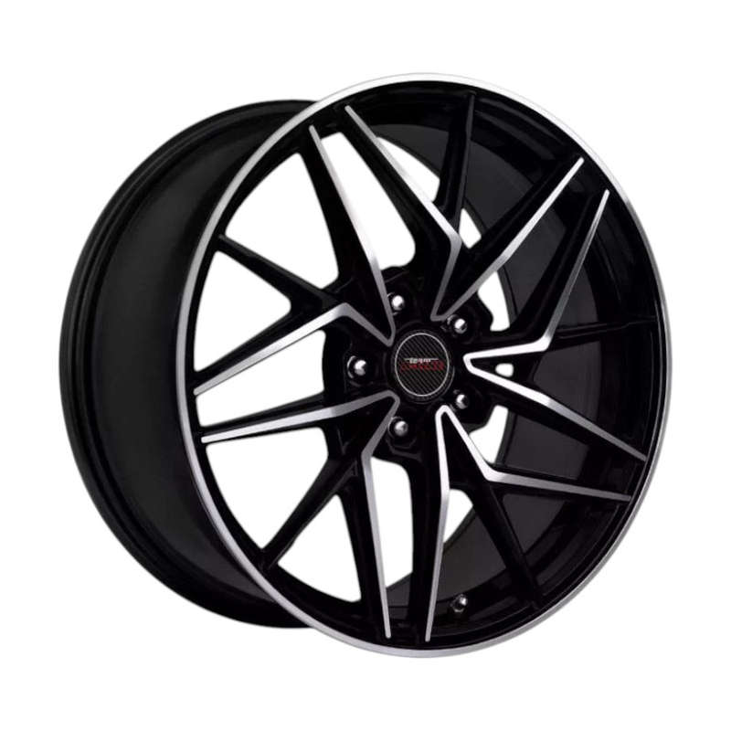 19" A-Line Chicago 5/100 Black Machine Face Flow Form Alloy Wheels