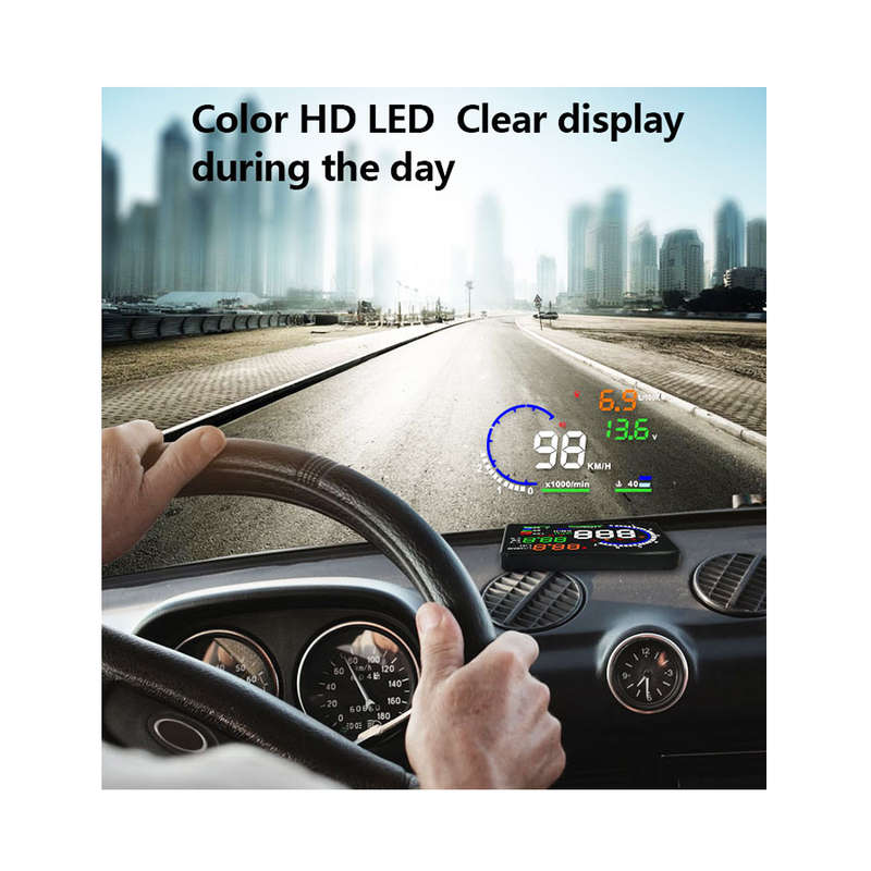 OBD HUD A8  Digital Head-Up Display with Speed, RPM, Temperature, Voltage, Fuel Usage &amp; Fa...