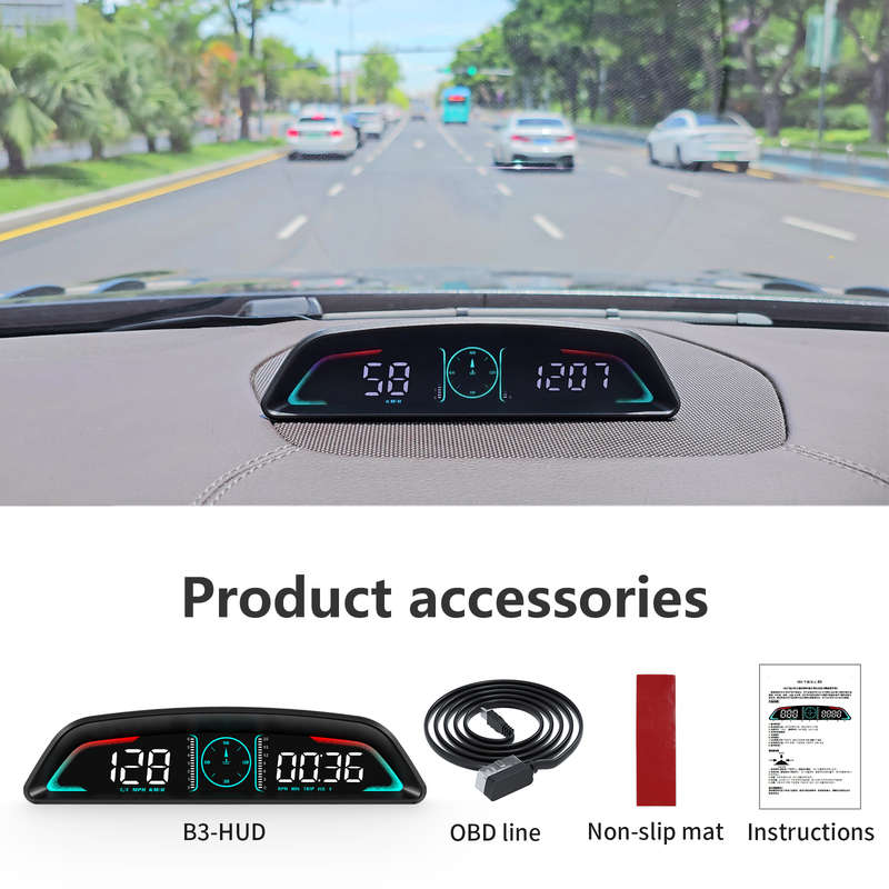 OBDH-B3 OBD2 Head-Up Display  Real-Time Speed, RPM, Temp, Voltage &amp; Fuel Monitor