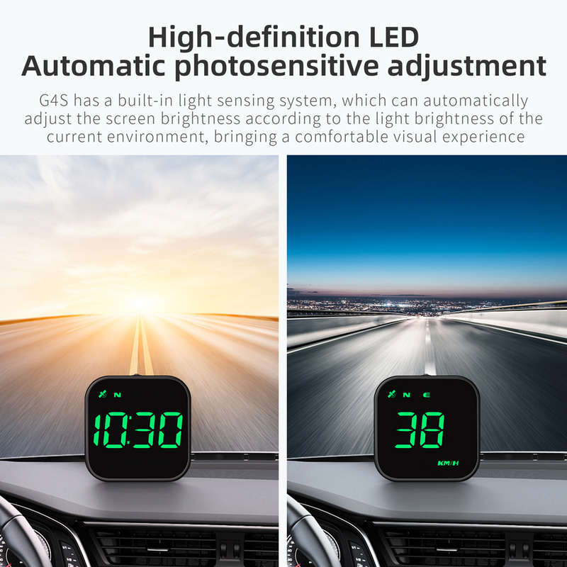 G4S Green GPS Head-Up Display  Compact Speedometer with Compass, Overspeed Alarm &amp; Satelli...