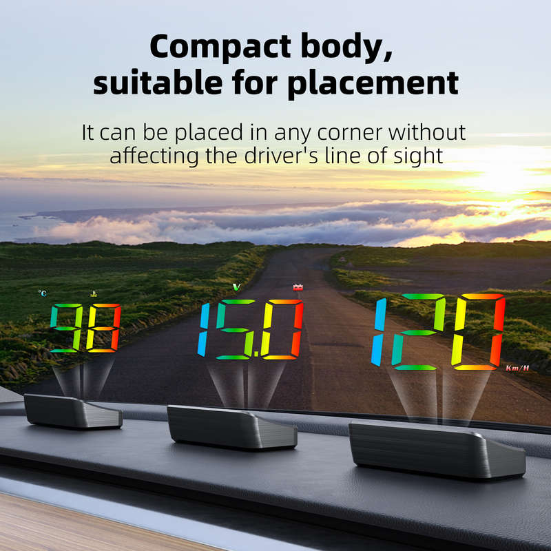 M4 OBD2 Head-Up Display  Multi-Color HUD with Speed, Voltage, Temp &amp; Mileage Readouts
