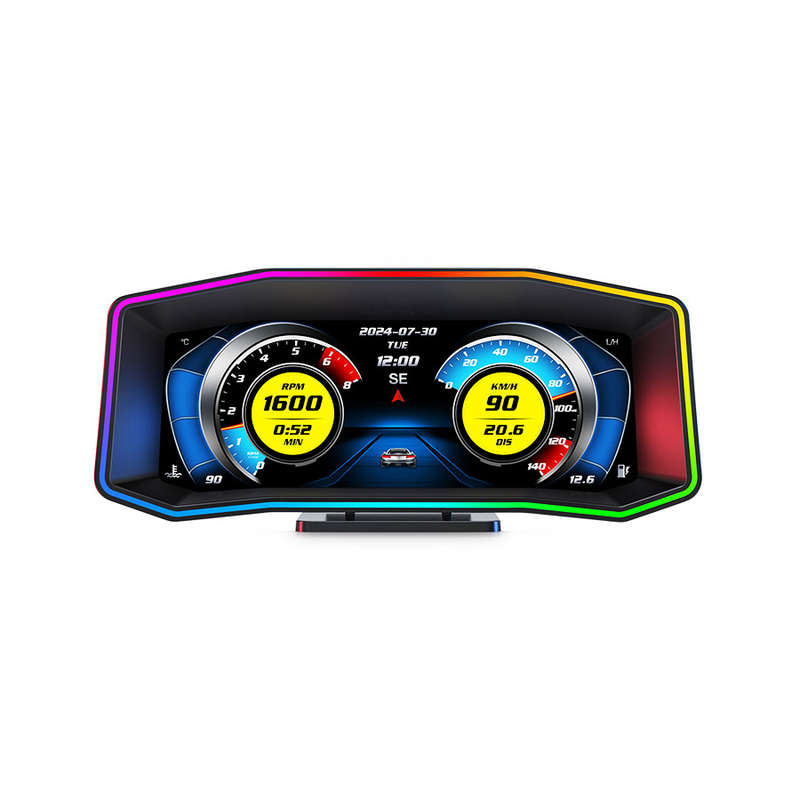 P4 OBD2 HUD Display With GPS  6.2" LCD, Multi-Color Atmosphere Light, Diagnostic &amp; Driving...