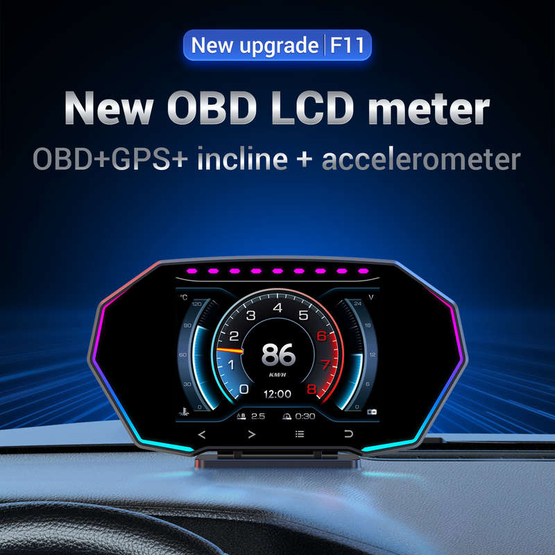 F11 Smart OBD LCD HUD  GPS + Incline + Accelerometer Display