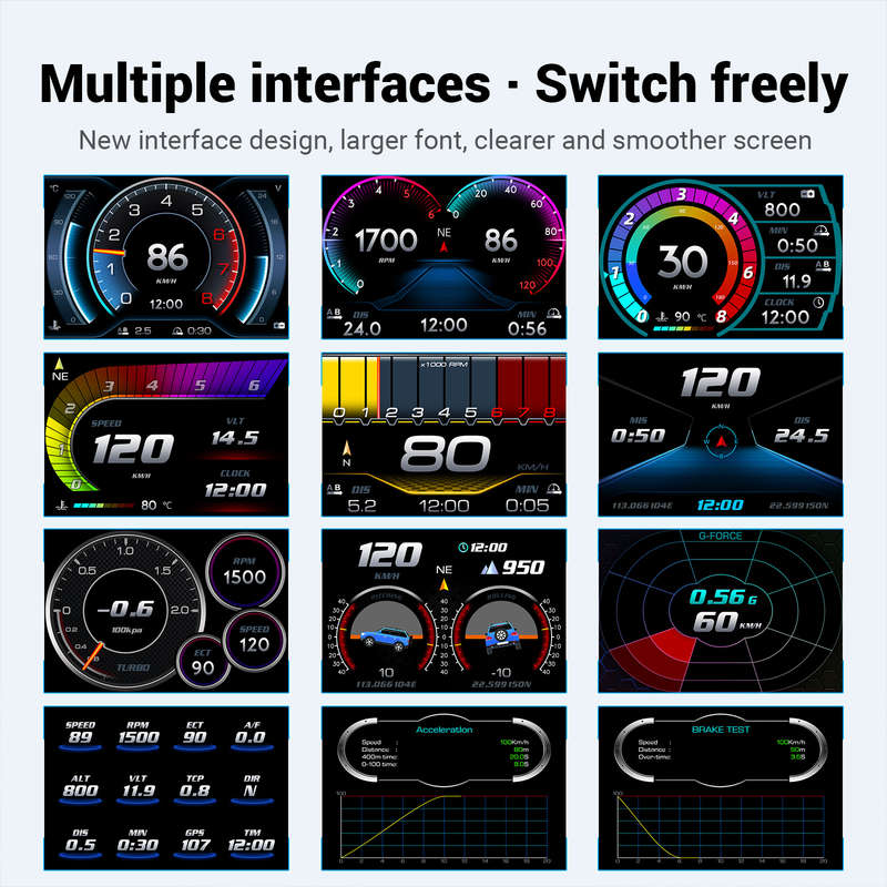 F11 Smart OBD LCD HUD  GPS + Incline + Accelerometer Display