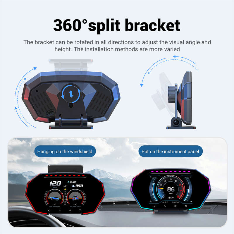 F11 Smart OBD LCD HUD  GPS + Incline + Accelerometer Display