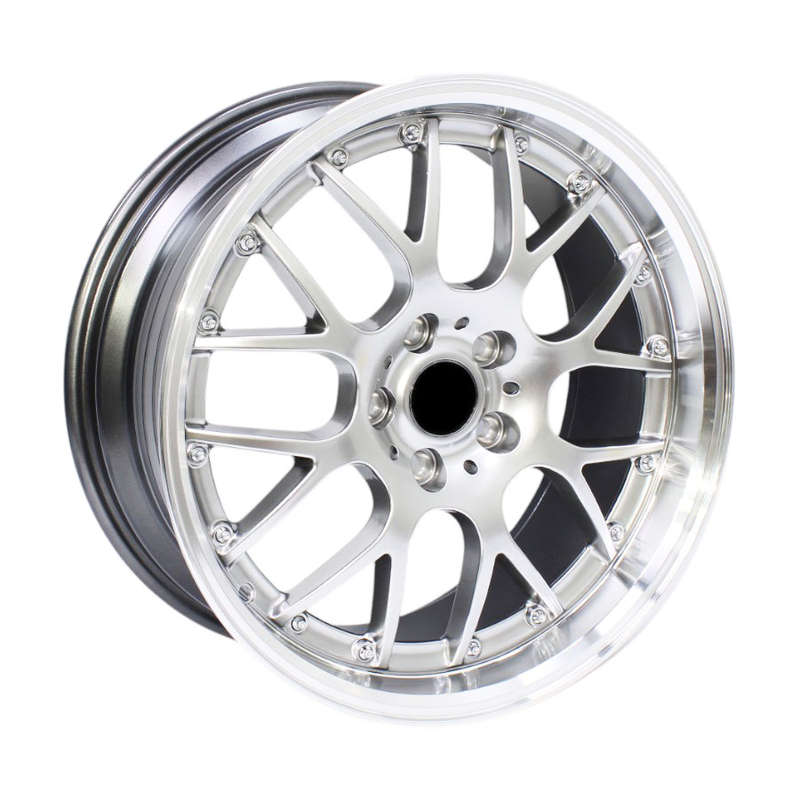 18" S038 5/112 Hyper Black Machine Lip Alloy Wheels