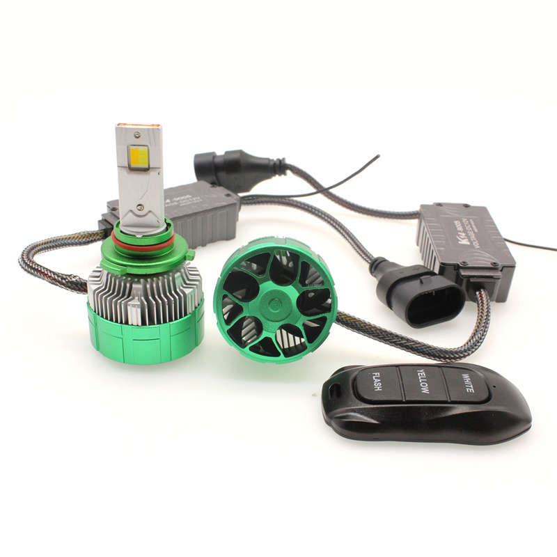 Multi-Purpose LED 9005 Headlight Bulbs with Remote (yellow/white/strobe function)