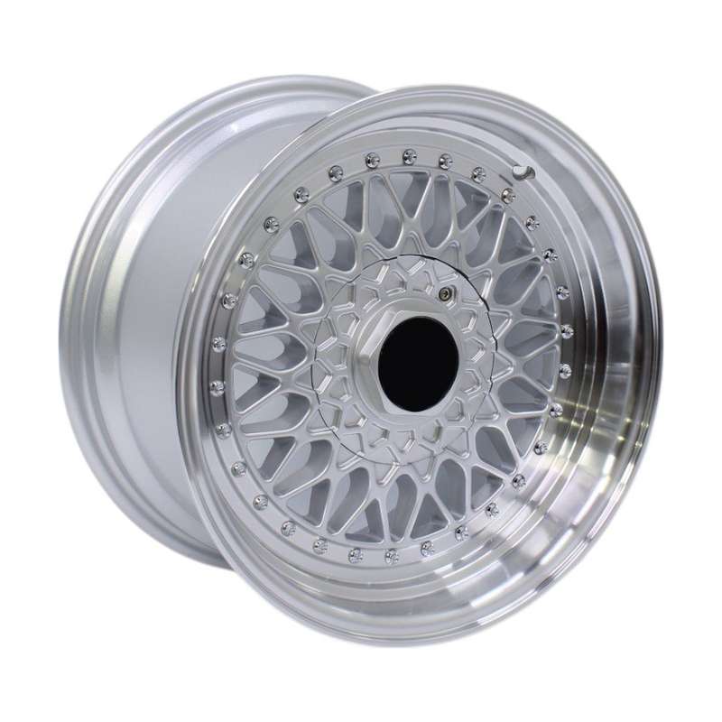 15" TTR E2502 4/100 &amp; 4/108 Silver Machine Lip Alloy Wheels