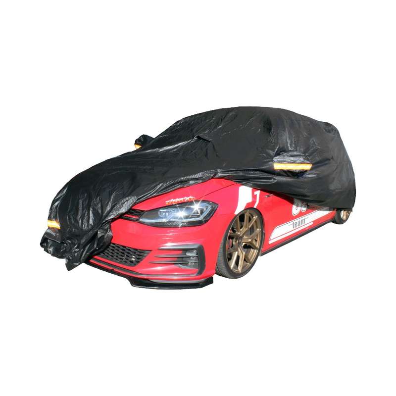 GripForge Black Fibretech Design Protective Car Cover with Reflectors  X-Large 533x178x130cm