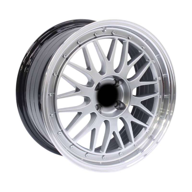17" OTA-065 4/100 Hyper Black With Silver Rivets Alloy Wheels
