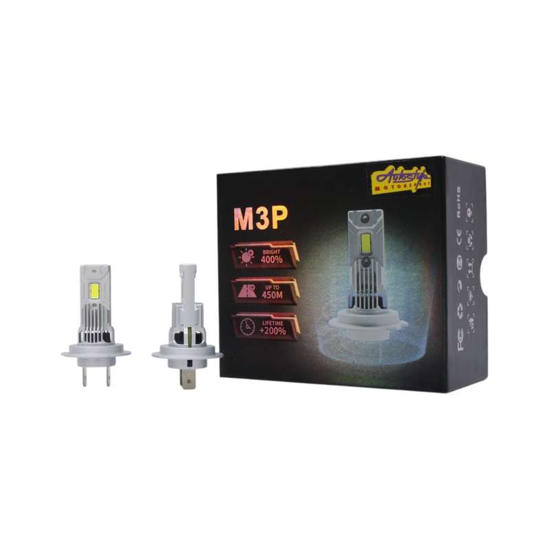 M3P H7 LED Headlight Bulb  6000K, 400% Brighter, IP67, Cooling Fan System