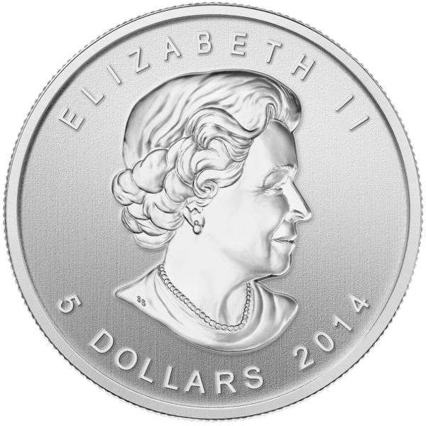 2014 Limited edition 1oz Canadian .9999 Silver Peregrine Falcon Frosted Relief Coin (BU)Encapsulated