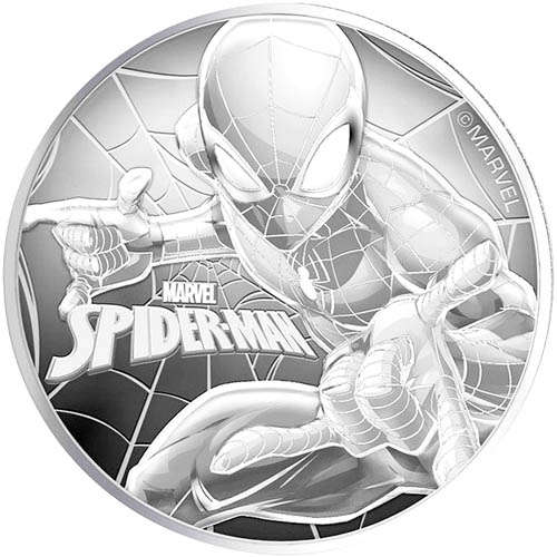 2017 1oz Tuvalu Spiderman Marvel Series Perth Mint.9999 Silver Coin (BU) Limited Mintage Rarely seen