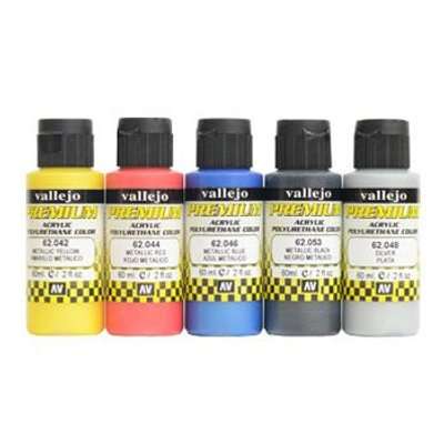 Vallejo - Premium Airbrush Paint - Set of 5 - Metallic Colours