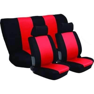 Stingray Nexus Full Car Seat Cover Set (6 Piece) (Black/Red)