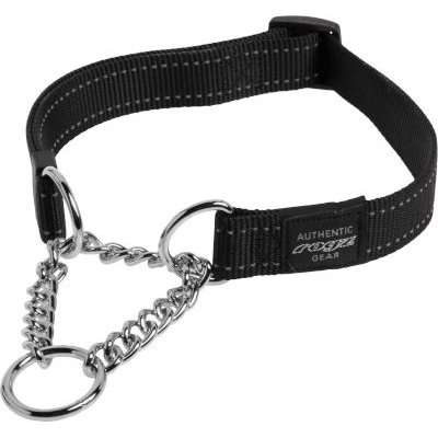 Rogz Utility Lumberjack Obedience Half-Check Dog Collar - Extra Large 25mm (Black Reflective)