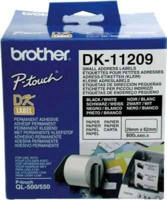 Brother DK-11209 Small Address Label (29mm x 62mm)(800 Labels)