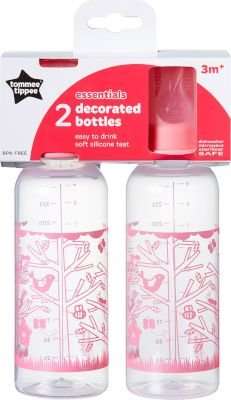 Tommee Tippee - Essential Basics Bottle (250ml) (2 Pack) (Supplied Colour May Vary)