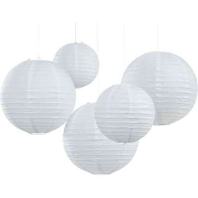 Boho - Paper Lanterns - White (Pack of 5)