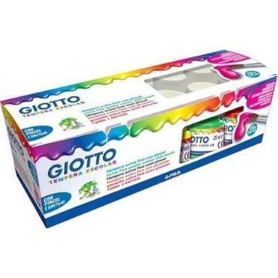 Giotto Paint Bottle Pot with Brush (25ml)(12 Pieces)