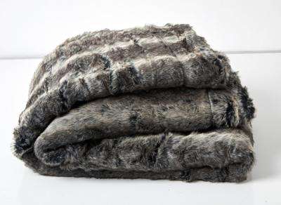 Hertex Coyote Faux Fur Throw (Earth) (140x220cm)