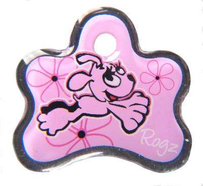 Rogz Pupz Instant Resin Puppy ID Tag - Small 25mm (Pink Roxi Design)