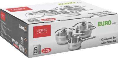 Legend Euro Chef Cookware Set (5 Piece) (Stainless Steel)