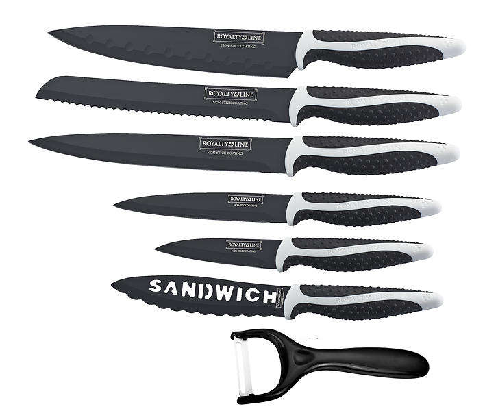Royalty Line 4 Pieces Non-Stick Marble Coating Knife Set + Peeler (READ THE DESCRIPTION)