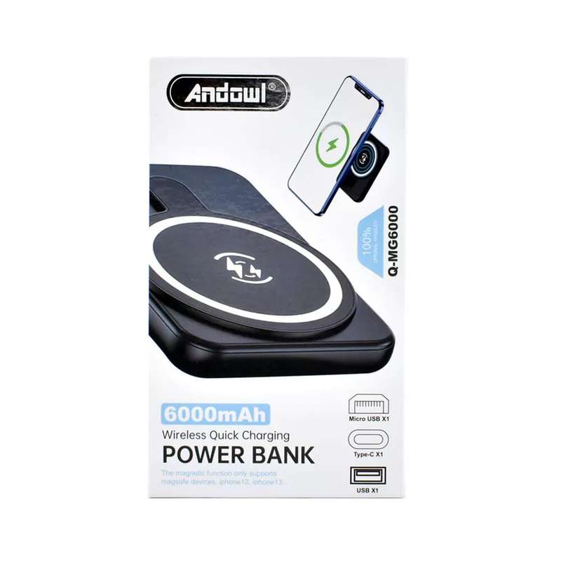 Andowl Mini Power Bank 6000 mAh (Magnet supports magsafe devices