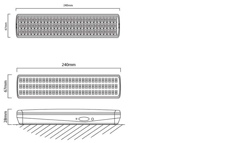 EUROLUX 3.7V 1.2AH Rechargeable LED Emergency Light, 30 LED