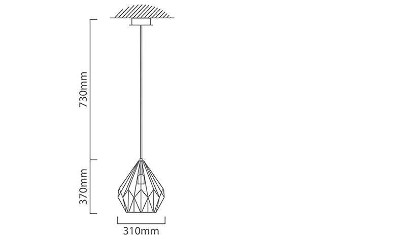 EUROLUX Carlton P704B Pendant, Black