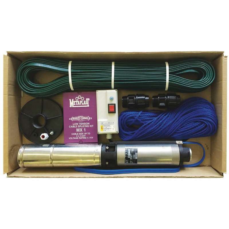 DAB WATERPACK 4 S4 -2/14 Borehole Pump Set with 70m Cable (0.75kW, 1.0hp 220V)