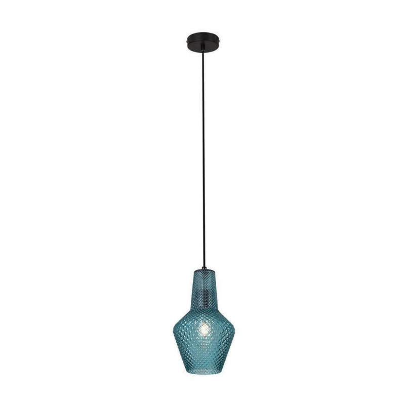 EUROLUX Milano P796BL Pendant, Small,1 Light, Blue Glass
