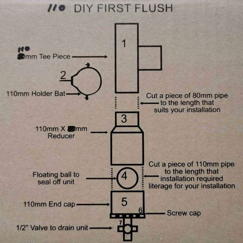 First Flush Rainwater Diverter Kit, 110mm (for water tanks)