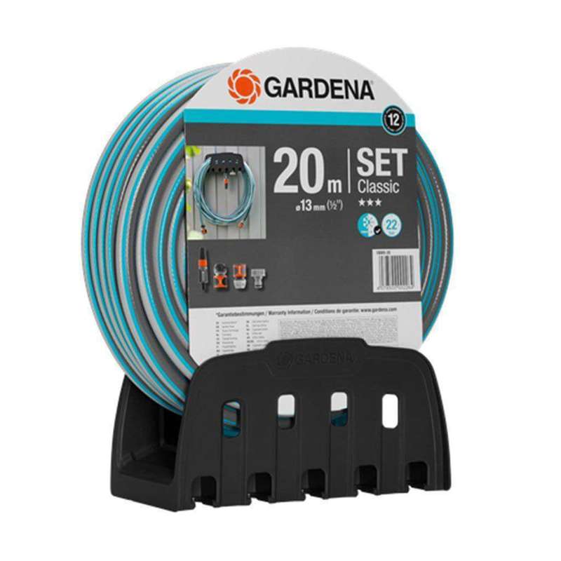 GARDENA Classic Hose, 20m, 13mm (1/2-inch), Includes Hose Bracket