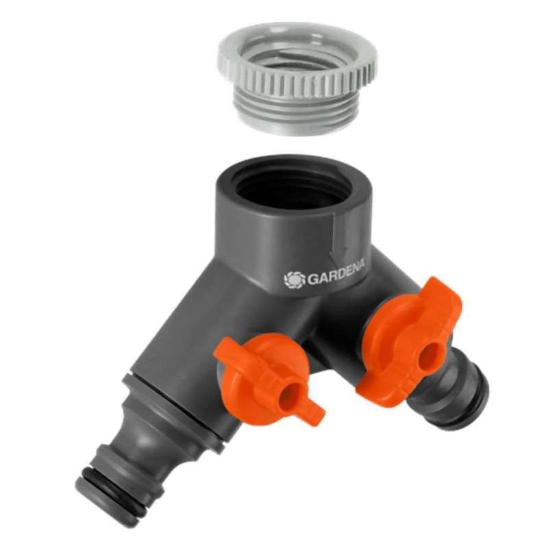 GARDENA Twin-Tap Connector, Includes Adapters For All Tap Sizes