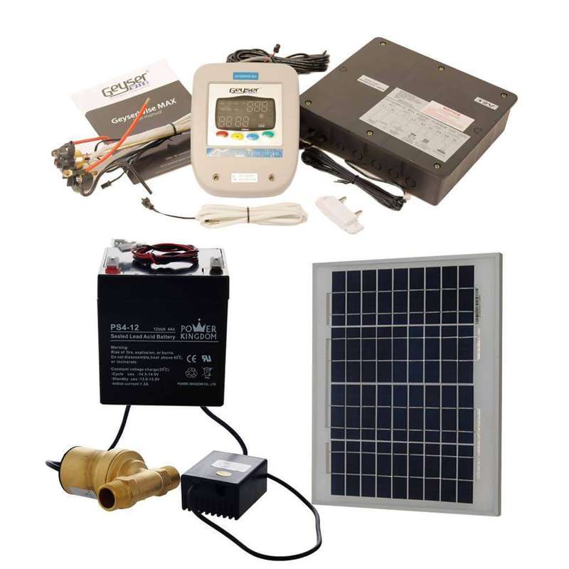 GEYSERWISE Max 12V Solar Kit for Pumped Solar Geyser, Includes Max Geyser Controller Kit, 12V Bra...