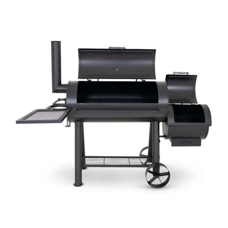 MEGAMASTER Alpha Grill & Smoker With Offset Smoker & Chimney