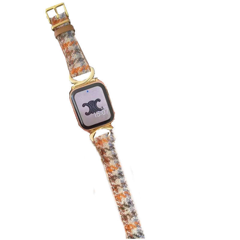 Fabulously Fit plaid leather replacement strap for Apple Watch 42/44/45/49mm