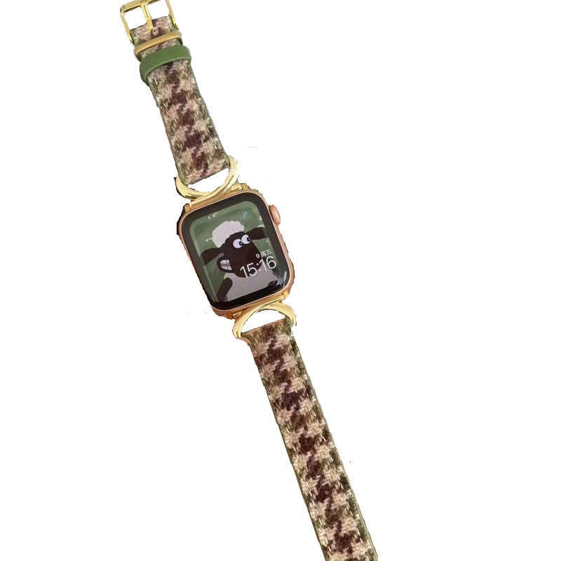 Fabulously Fit plaid leather replacement strap for Apple Watch 42/44/45/49mm
