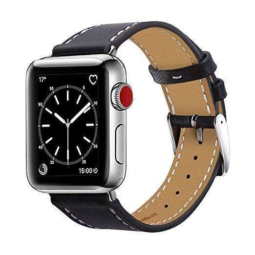 Apple watch black genuine leather strap