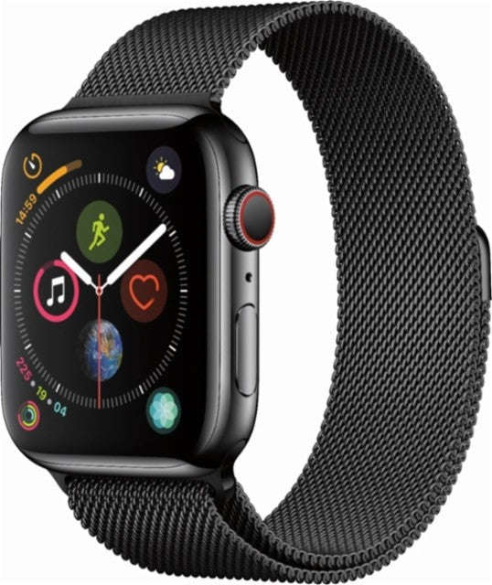 Apple watch black metallic strap