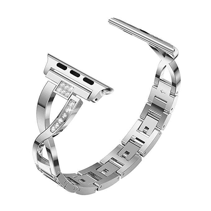Apple watch silver diamanté linked strap