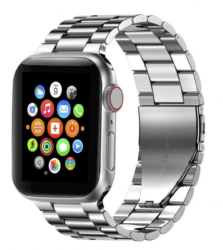 Apple watch silver stainless steel link strap