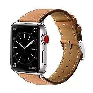 Apple watch tan genuine leather strap