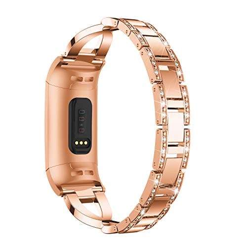 Fitbit Charge 3/4 diamanté rose gold linked strap