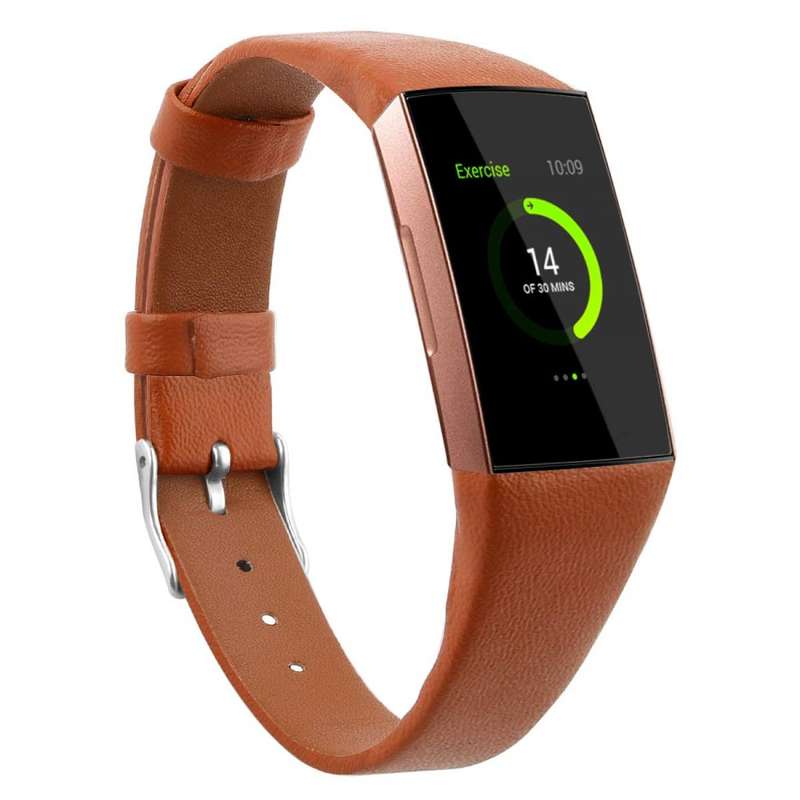 Fitbit charge 3/4 tan genuine leather strap